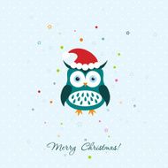 Template Christmas greeting card with a owl vector N3