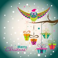 Template Christmas greeting card vector N2
