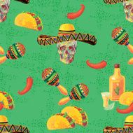 Mexican vector seamless music pattern