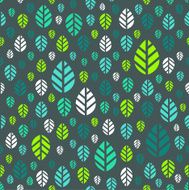 Seamless green pattern with leaves - Illustration N2