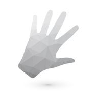 Human hand gray triangle
