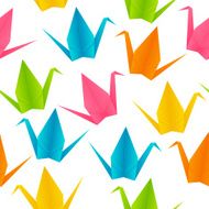 Seamless pattern with origami cranes N2