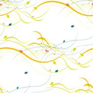 Floral seamless pattern Abstract waves with leaves eco nature background N2