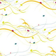 Floral seamless pattern Abstract waves with leaves eco nature background N3