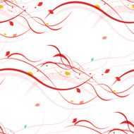 Floral seamless pattern Abstract waves with leaves eco nature background N4