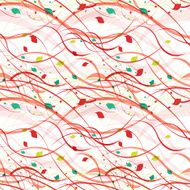 Floral seamless pattern Abstract waves with leaves eco nature background N6