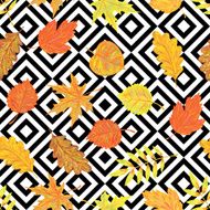 Seamless pattern with colorful autumn leaves N2