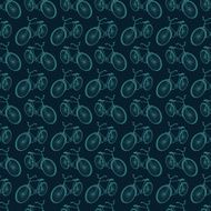 Sporty tourist seamless background with bicycles