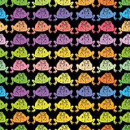 Seamless pattern of colorful frog