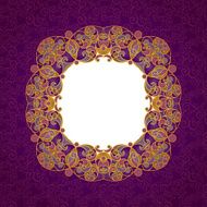 Vector decorative line art frame in Eastern style N8