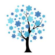 Blue winter tree