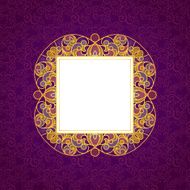 Vector decorative line art frame in Eastern style N11