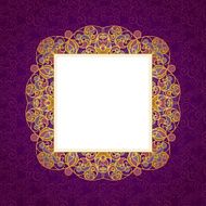 Vector decorative line art frame in Eastern style N12