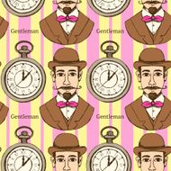 Sketch man in hat and pocket watch N2