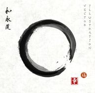 Enso zen circle on vintage rice paper