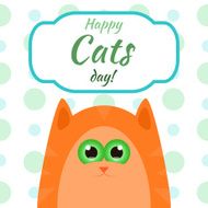 Vector card with cartoon cat