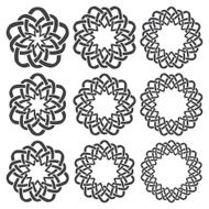 Nine circular decorative elements with stripes braiding N20