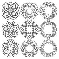 Nine circular decorative elements with stripes braiding N23