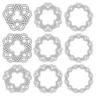 Nine circular decorative elements with stripes braiding N25