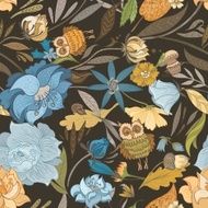 Creative Autumn Blue Vector Pattern
