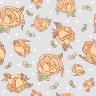 Seamless pattern with roses and bows