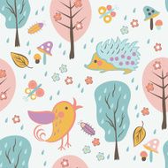 Cartoon forest seamless pattern