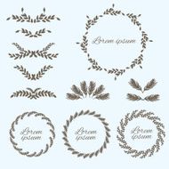 Set flower ornament Design elements Vector