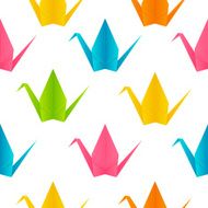 Seamless pattern with origami cranes N3