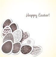 Easter card with ornated eggs Vector illustration