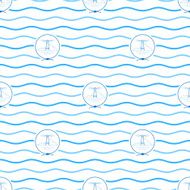 Blue Lighthouse Seamless Pattern