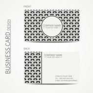 Geometric business card template with square pattern Calling card N3