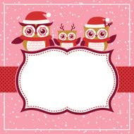 christmas cartoon owls illustration N3