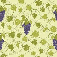 Seamless texture with vines and bunches of grapes N17