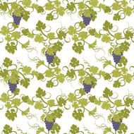 Seamless texture with vines and bunches of grapes N19