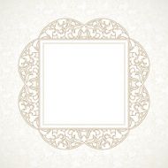 Vector decorative line art frame in Eastern style N14