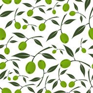 green olives natural seamless white pattern eps10