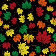 colorful leaves dark fall seamless pattern eps10