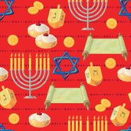 Seamless pattern with Hanukkah menorah candles