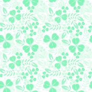 Green seamless pattern with shamrock
