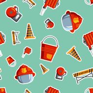 Color vector seamless pattern firefighter equipment