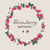 Strawberry floral frame wreath