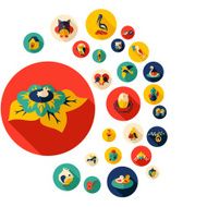 Flat concept design with shadow collection birds