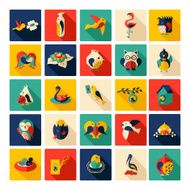Flat concept design with shadow collection birds N3