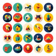Flat concept design with shadow collection birds N4