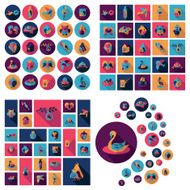Flat concept design with shadow collection birds N5