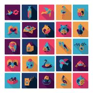 Flat concept design with shadow collection birds N8