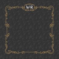 Ornate frame on the dark seamless pattern