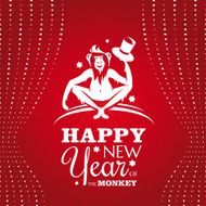 New year greeting card with monkey N7