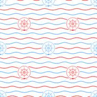 Ship&#039;s Wheel Seamless Pattern