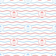 Cruise Ship Seamless Pattern